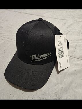 Milwaukee Black Script Logo Fitted Baseball Cap
